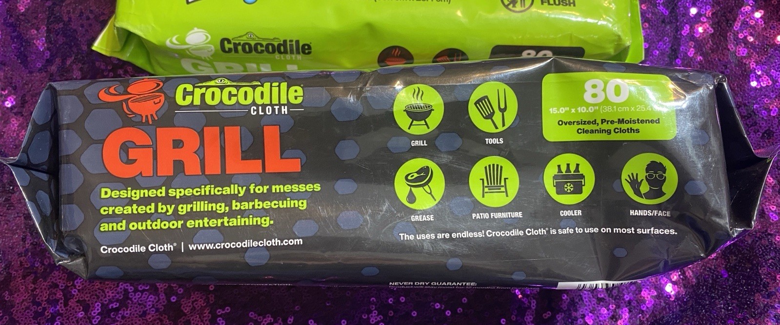 2-Pack Crocodile Cloth Powerscrub Cleaning Wipes 80 15″ X 10″ Dual-Surface Cloth