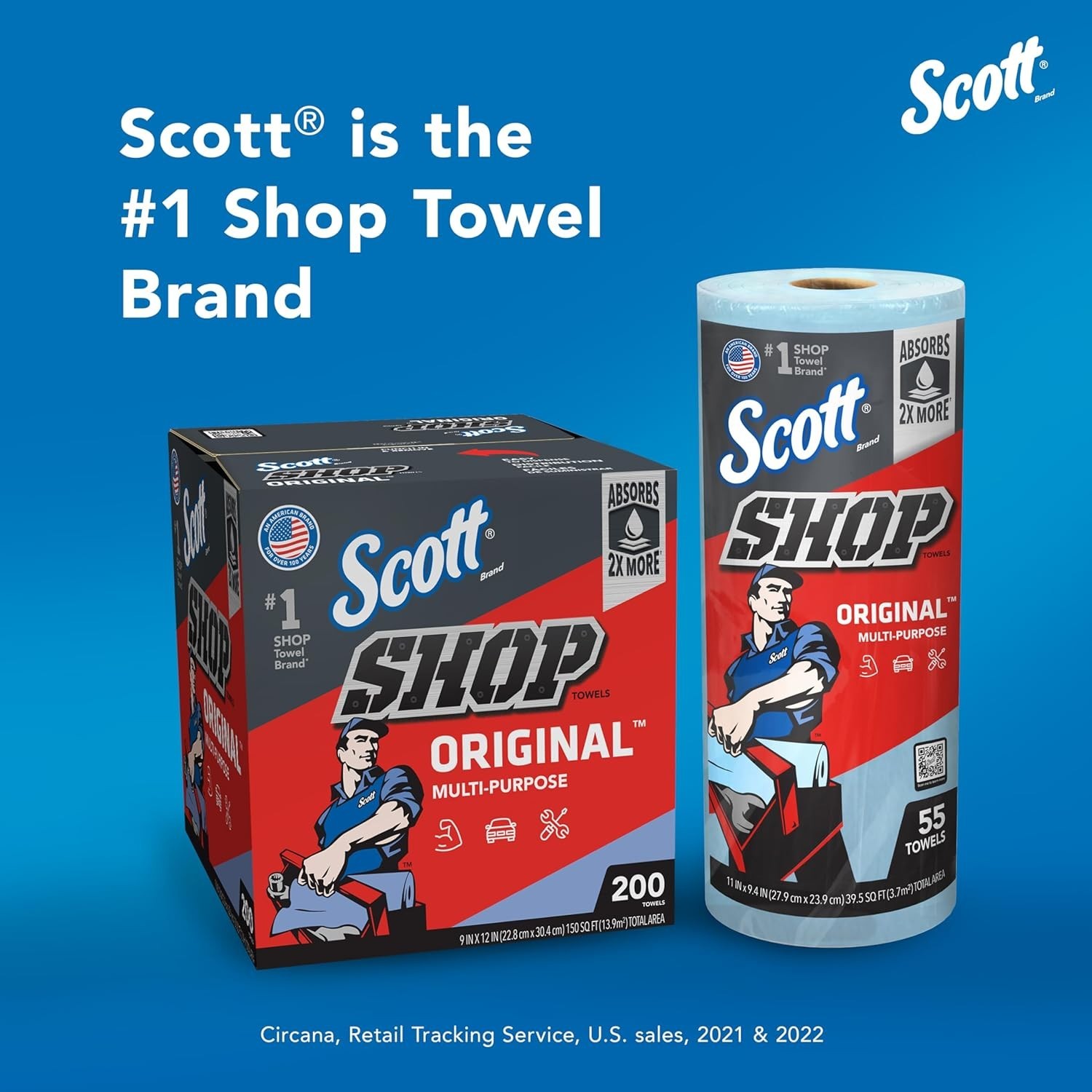 Shop Towels Roll Heavy Duty Paper Towels Absorbent Oil Grease Cleaning
