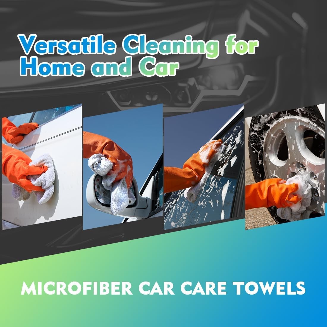 White Microfiber Cleaning Cloth 12 Pack, 12.5 x 12.5 inch Microfiber Towels for