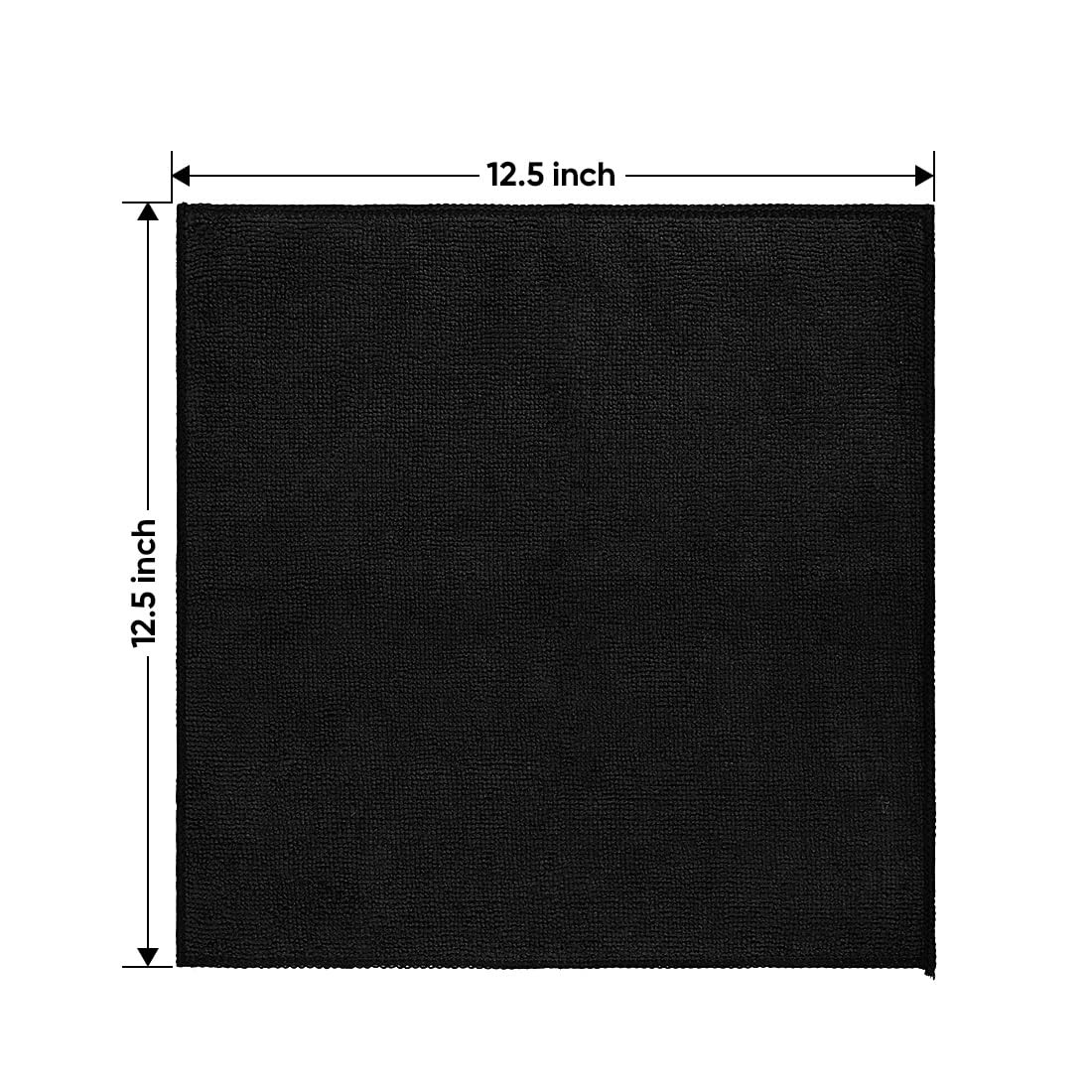 HOMEXCEL Black Microfiber Cleaning Cloth 12 Pack, 12.5 x Inch,