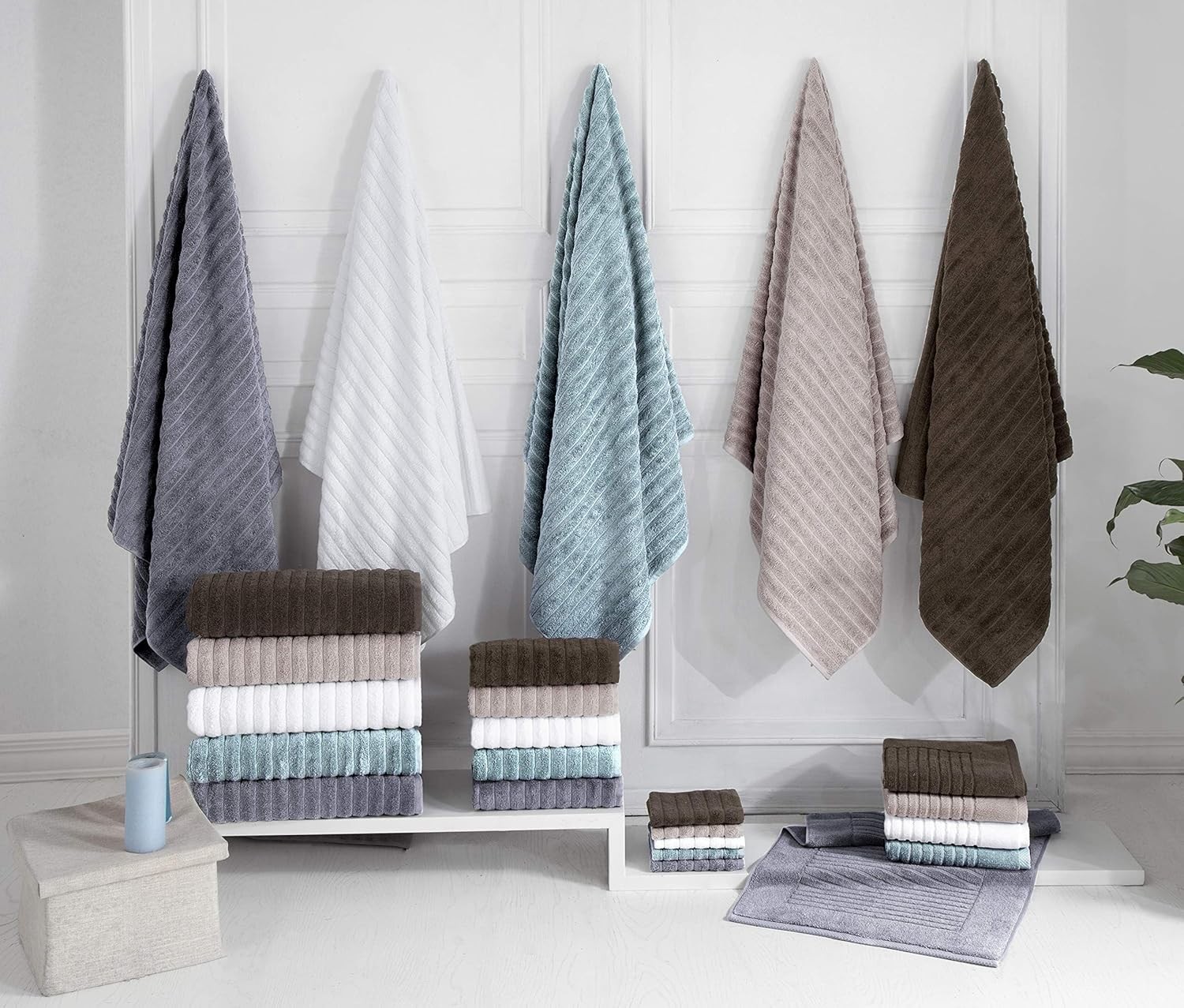 CTT Luxury 6 Piece Towel Set, 100% Turkish Cotton, Quick Drying, Highly