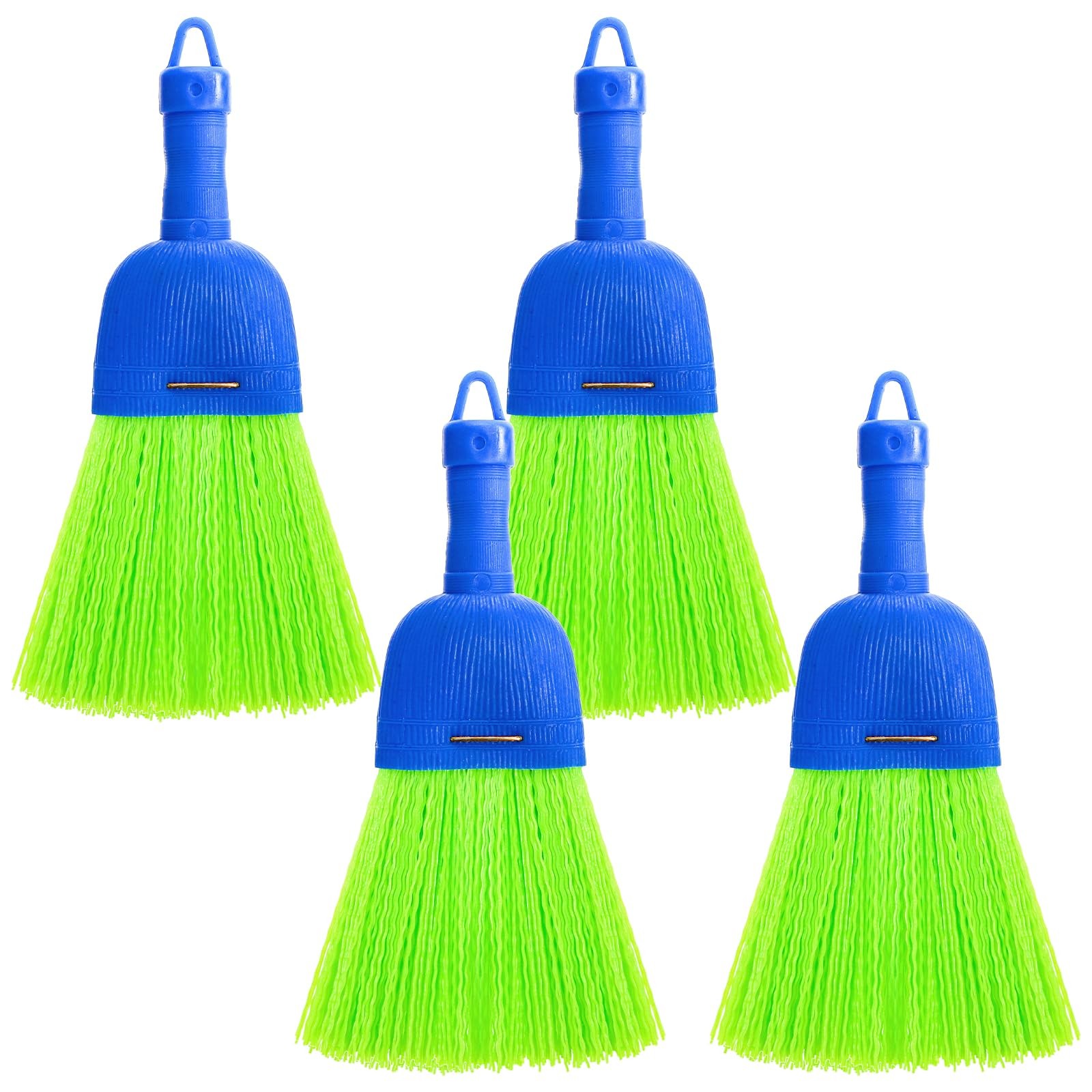 4 Pack Hand Broom Poly Fiber Small Whisk Broom for Car Handheld Brush with Hang