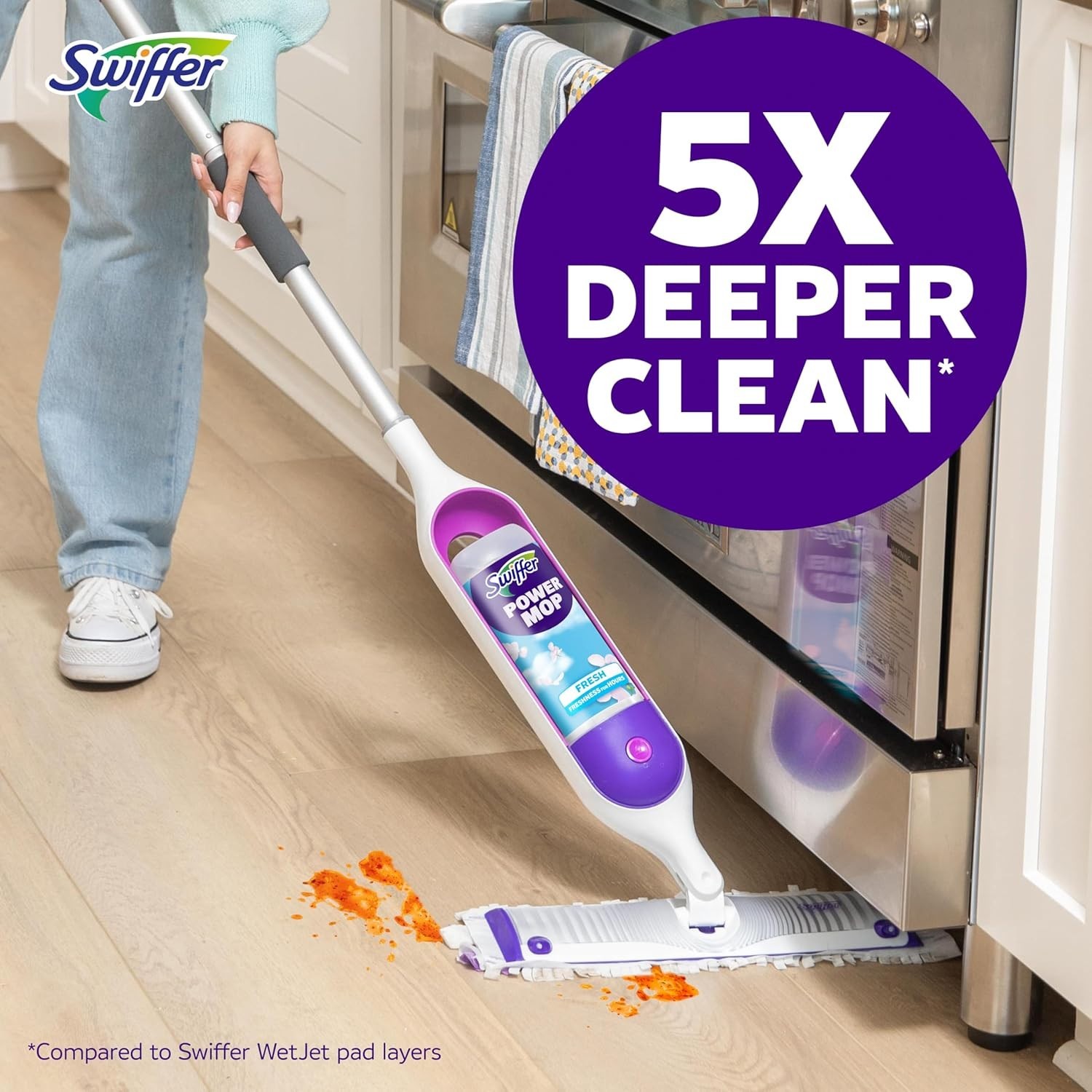 NIB Swiffer PowerMop Multi-Surface Mop Kit for Floor Cleaning – Fresh Scent