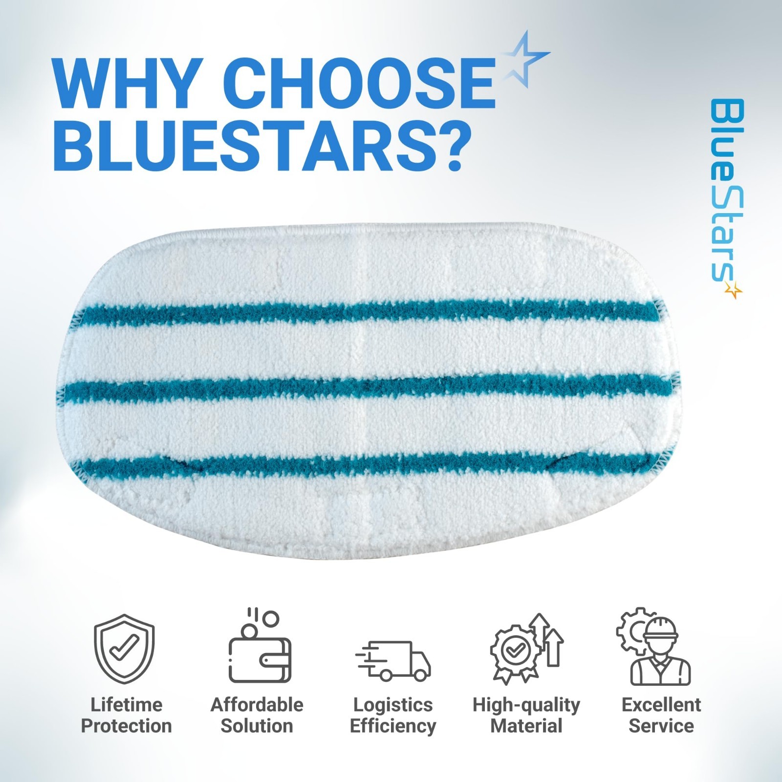 10-Pack Microfiber Steam Mop Pads for PurSteam ThermaPro 10-in-1 & 211 – Washabl