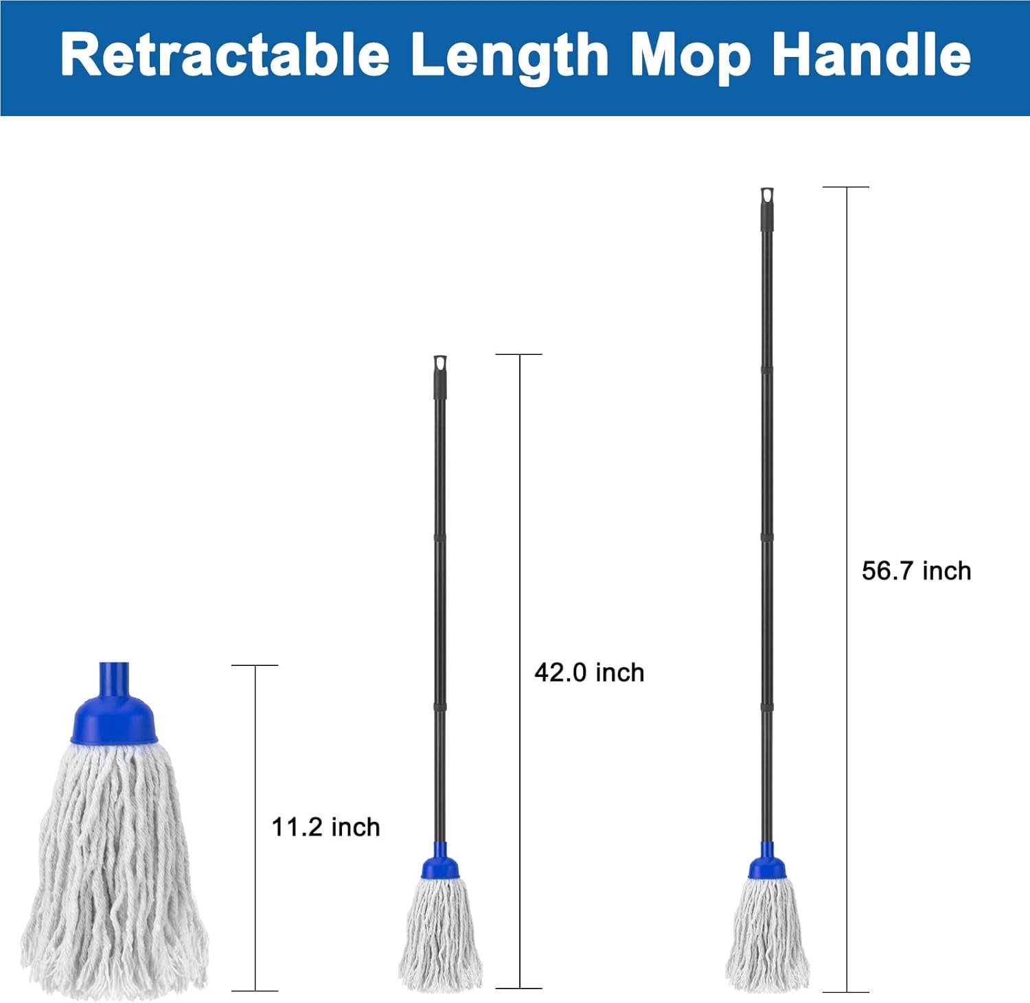Mop for Floor Cleaning,2 Pcs Cotton String Wet Mops Replacement Head