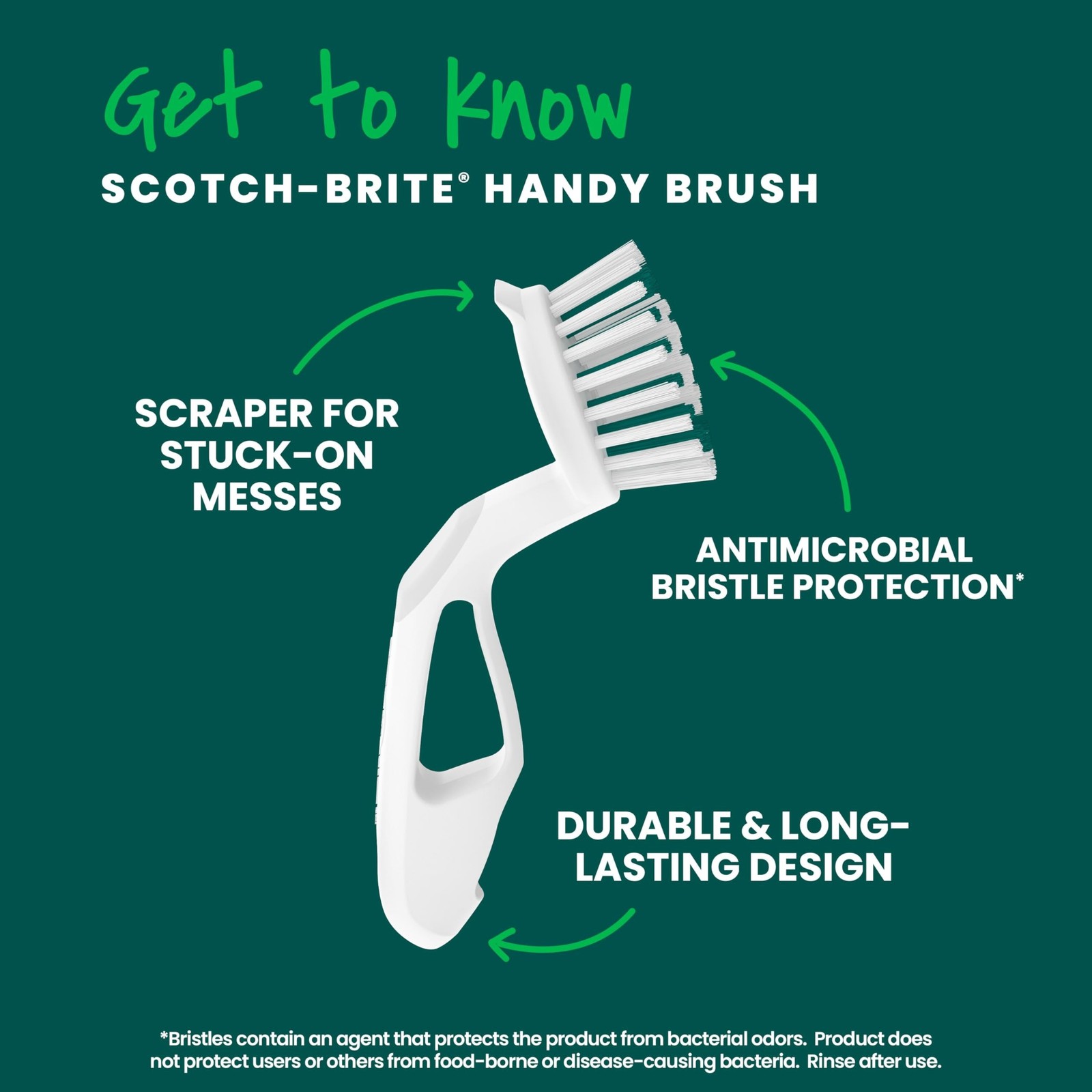 Scotch-Brite Handy Brush, Small and Durable Dish Brush with Handle for Scrubb…