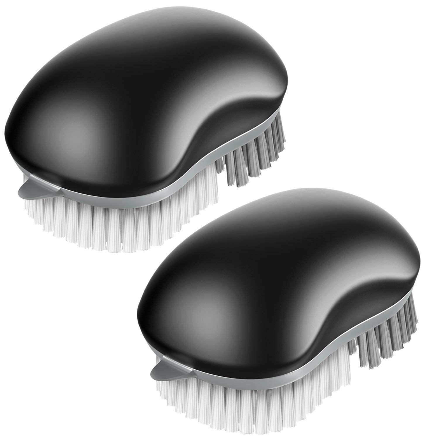 Fruit Scrubber Brush, Durable Nylon Bristles, Easy Grip, 2 Pack, Black
