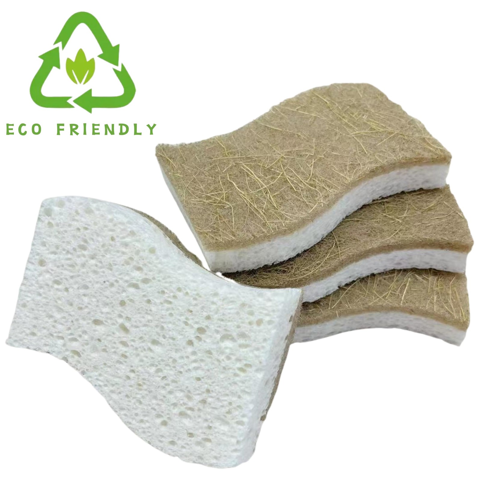 Eco Friendly Biodegradable Kitchen Sponges 12 Pack – Natural Compostable Cell…