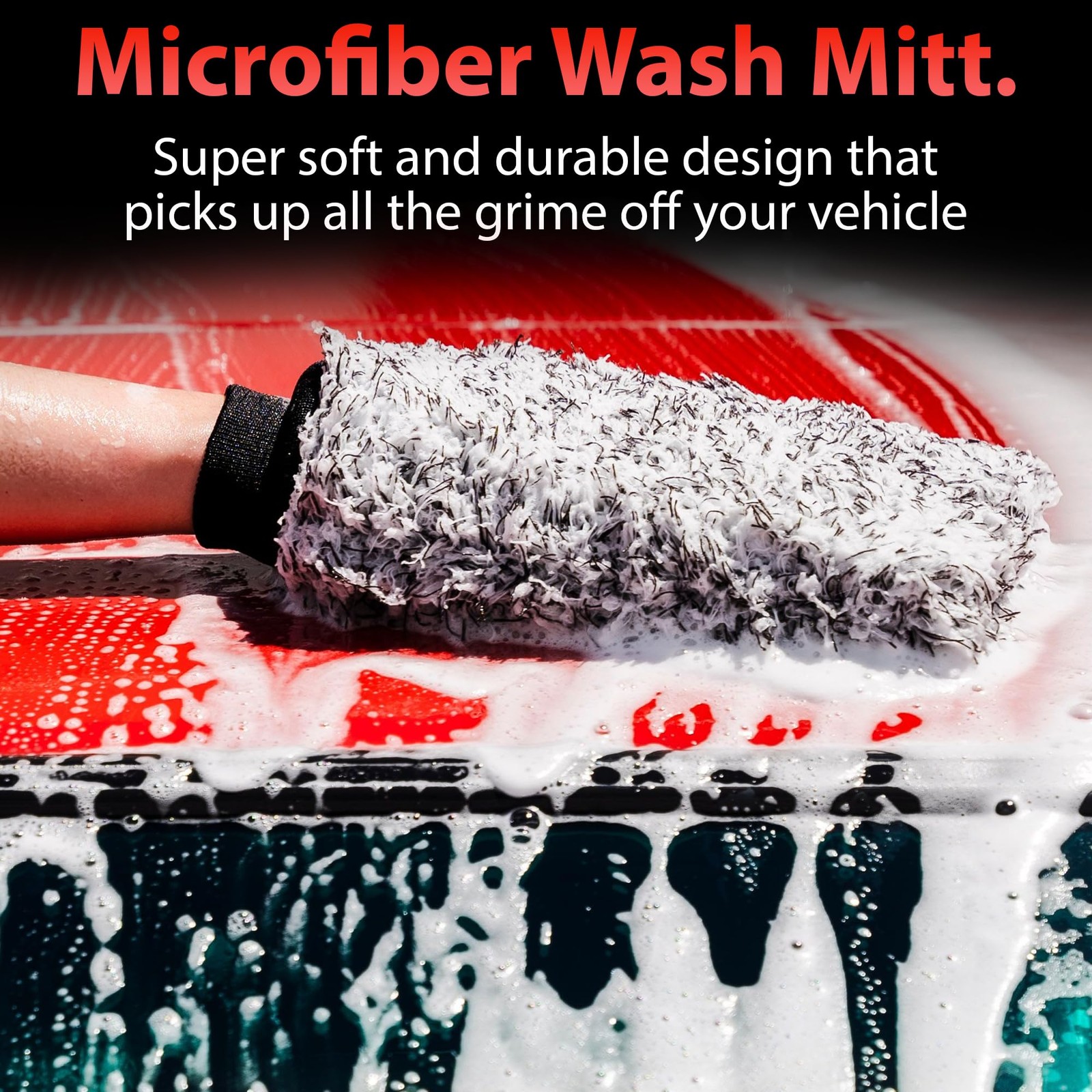 Adam’s Polishes Microfiber Car Wash Mitt, Car Sponge Wrapped in Soft, Plush F…