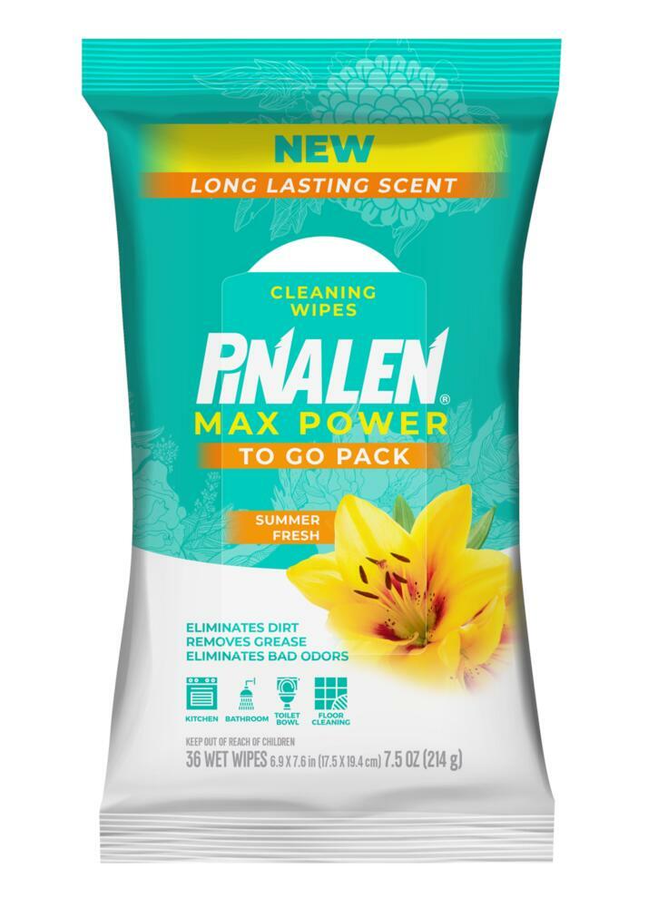 PINALEN Summer Fresh Scent Multi Purpose Cleaning Wet Wipes To Go Pack 36 Counts