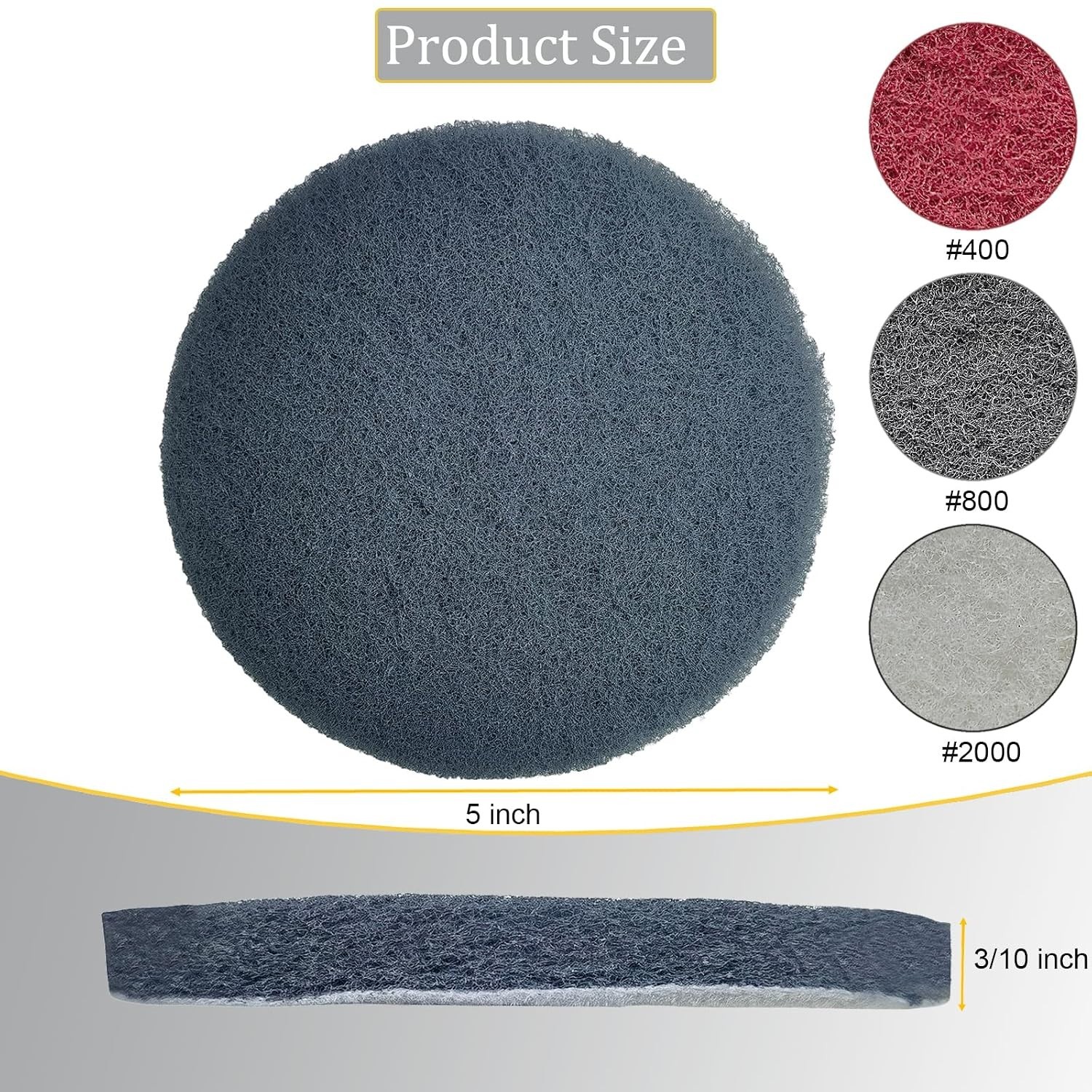 15 PCS 5 Inch Hoop and Loop Multipurpose Scrubber Scouring Pads – Flocking Sc…