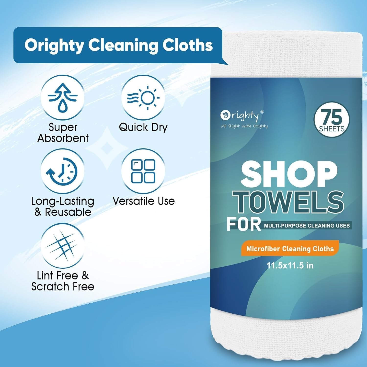 Versatile 75-Pack Microfiber Cleaning Rags – Perfect for Home & Automotive Use
