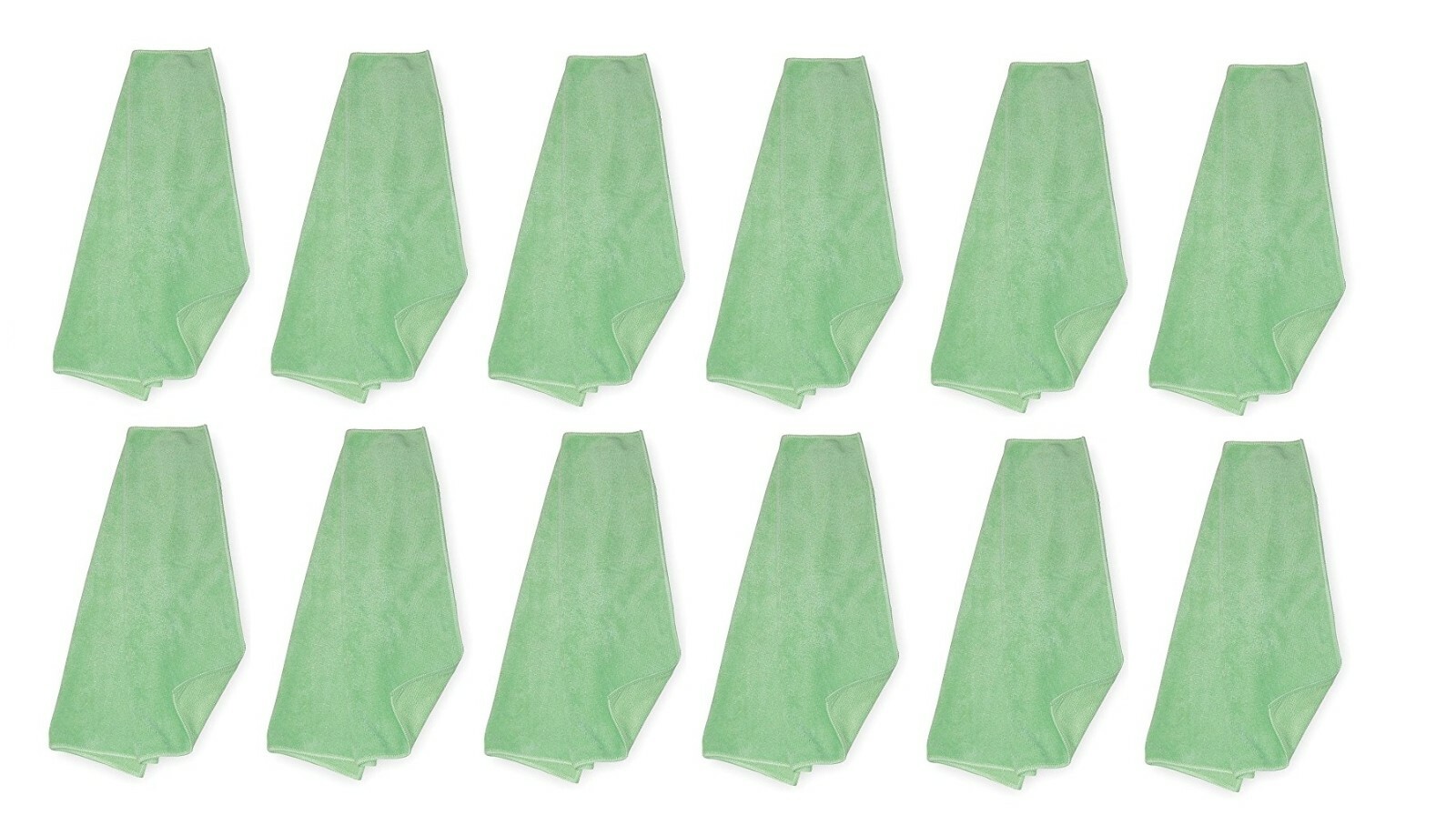 12-Pack Tough Guy Microfiber Cleaning Cloth Medium Duty 16″x16″ Green #1TTX7
