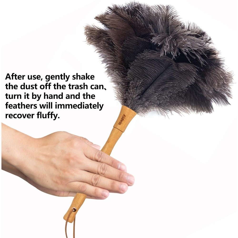 Ostrich Feather Duster, 16 inch Ostrich Feather Duster with Wood Handle