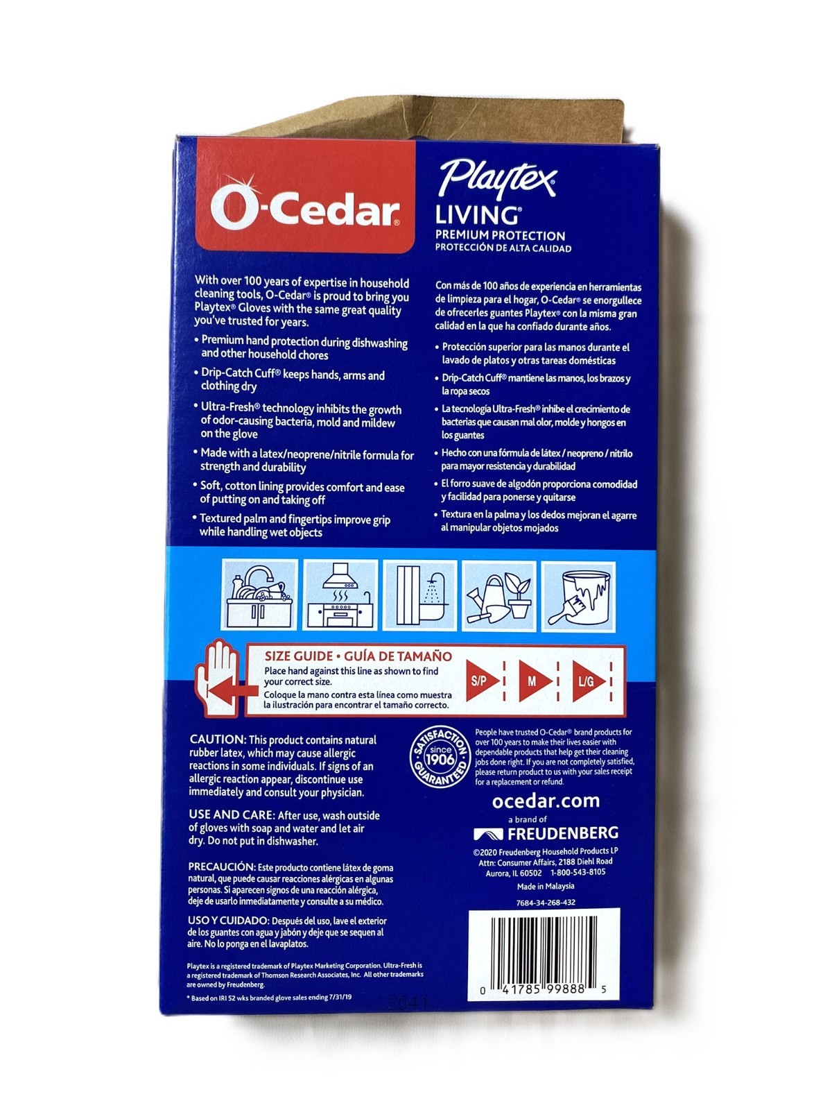 O-Cedar – Size Medium Playtex Living Drip Catch Reusable Glove (Pack of 6 Pairs)
