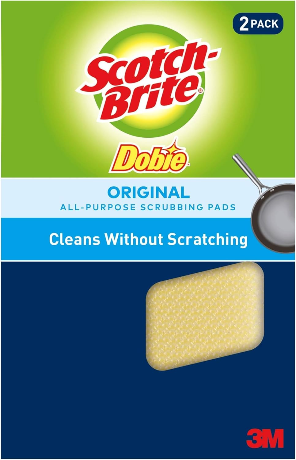 Dobie Pads: All-Purpose Non-Scrubbing Sponges Non-Stick Cookware, 12 Dobie Pads