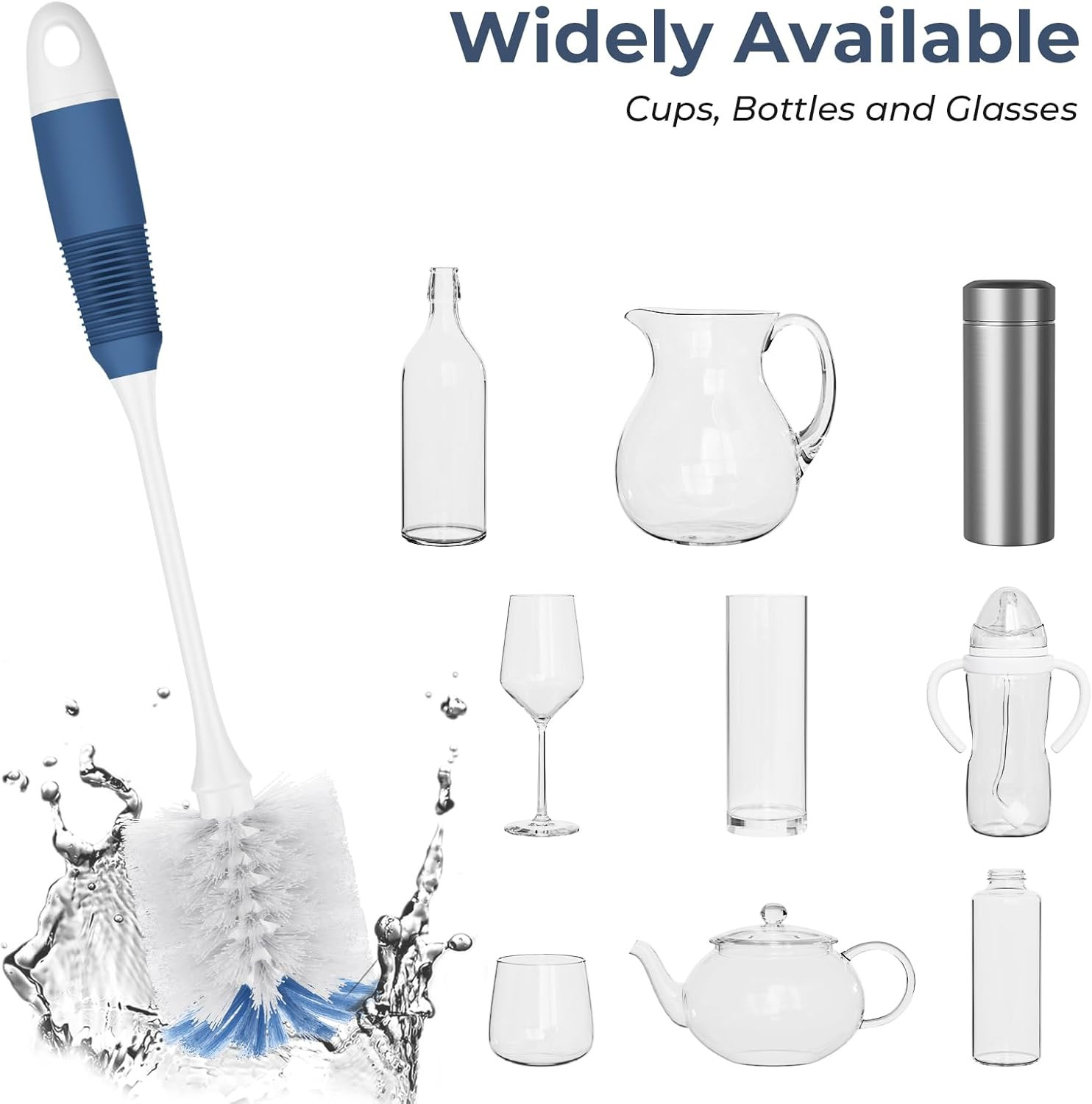 Bottle Brush Cleaner, Long Flexible Handle Bottle Brush Scrub for Water Bottles,