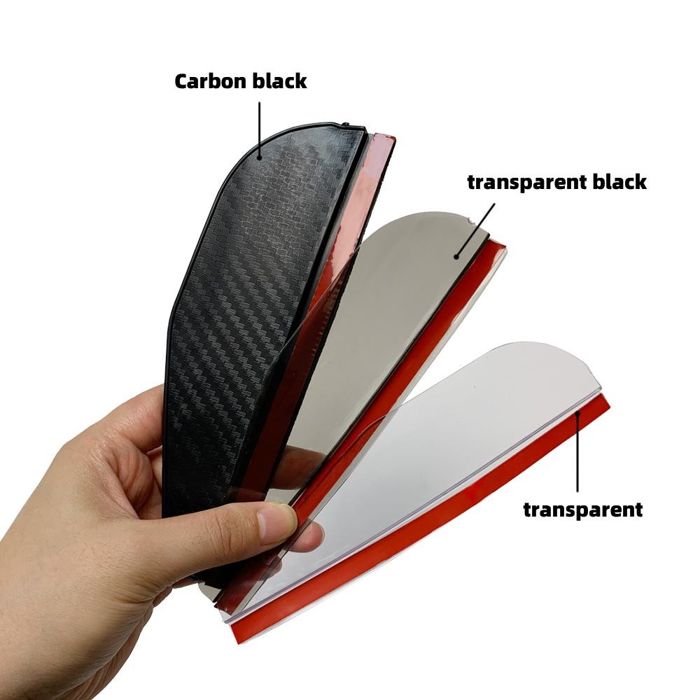 2pcs Car Rearview Mirror Rain Eyebrow Carbon Fiber Sun Visor Shade Cover Protect