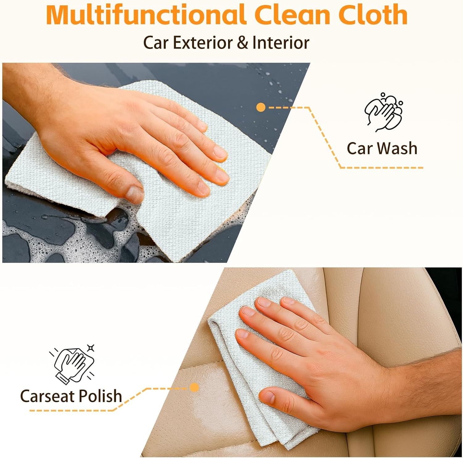 Microfiber Cleaning Cloth Roll, 50 Tear-Away Sheets, Reusable & Washable,