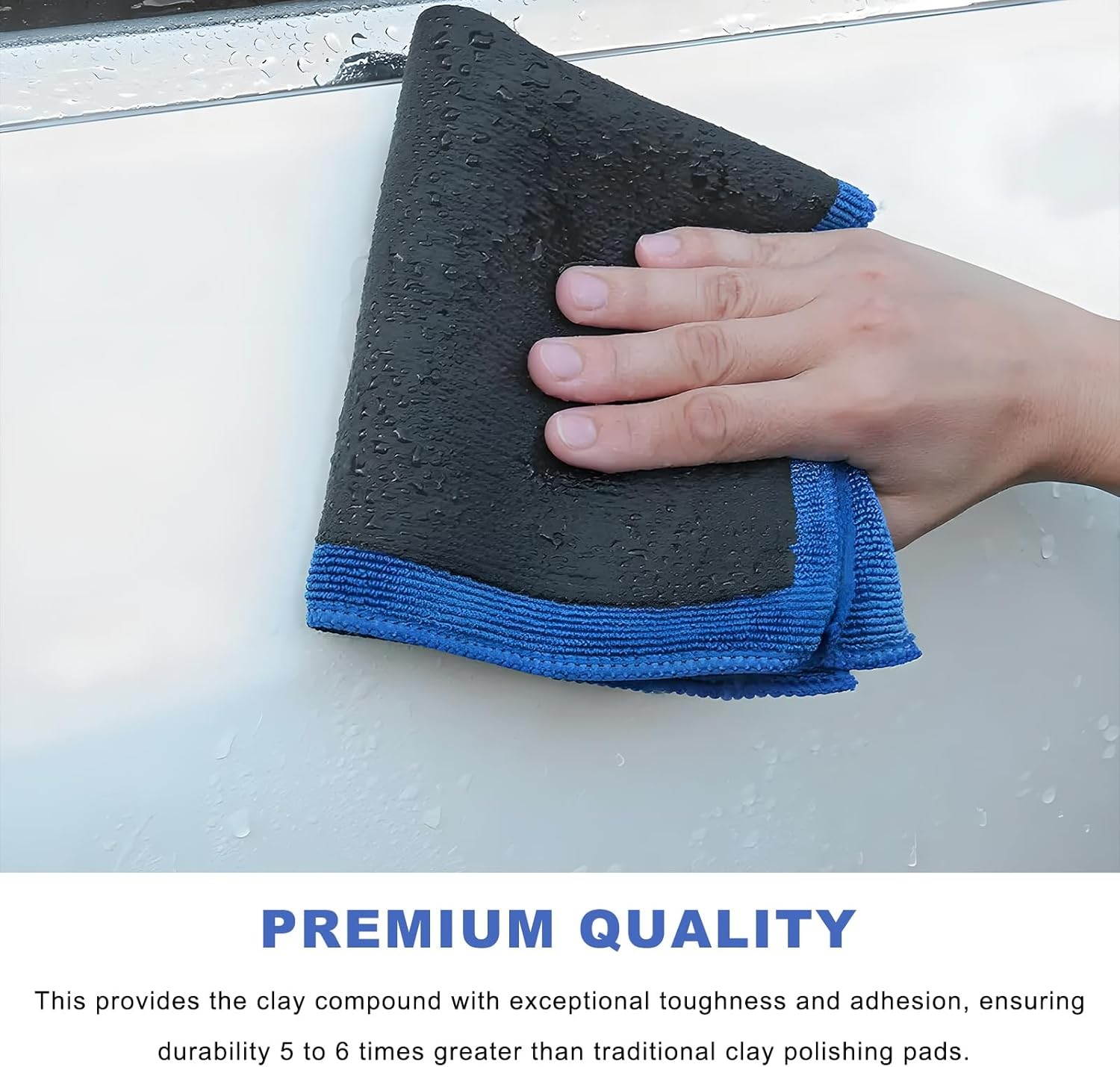 2 Clay Bar Towels Scratch-Free Detailing Towel Auto Care Fine Grade Microfiber