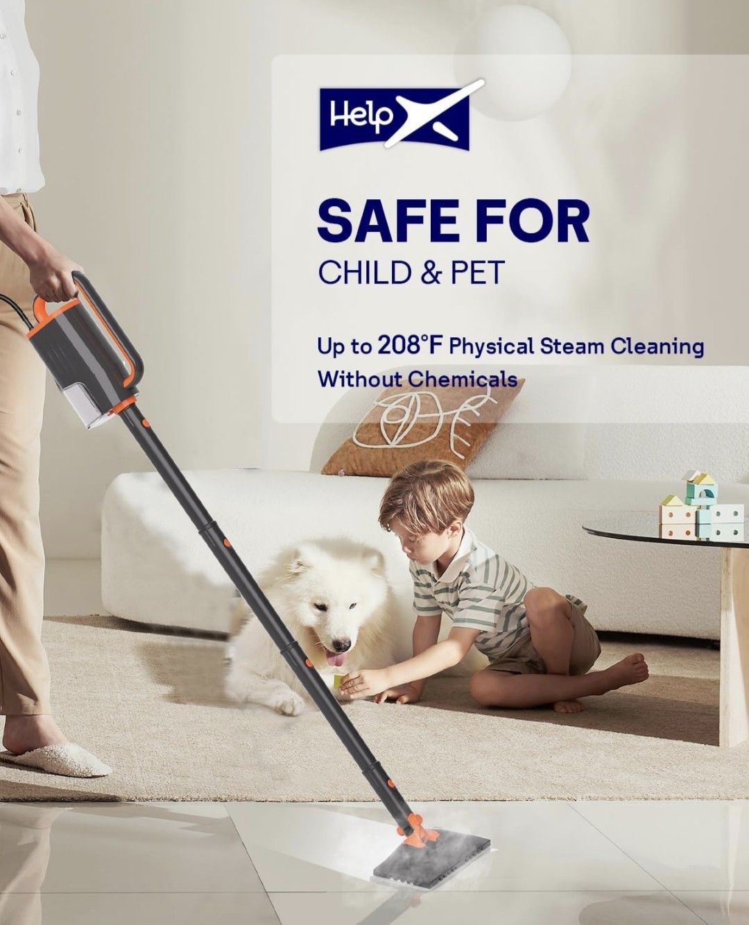 20-in-1 Steam Mop Floor Cleaner with Attachments for Tile, Carpet, Glass, Grout