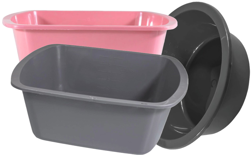 Wash Basins – Rectangular Plastic 7-Quart Graduated Hospital Soaking Tub with