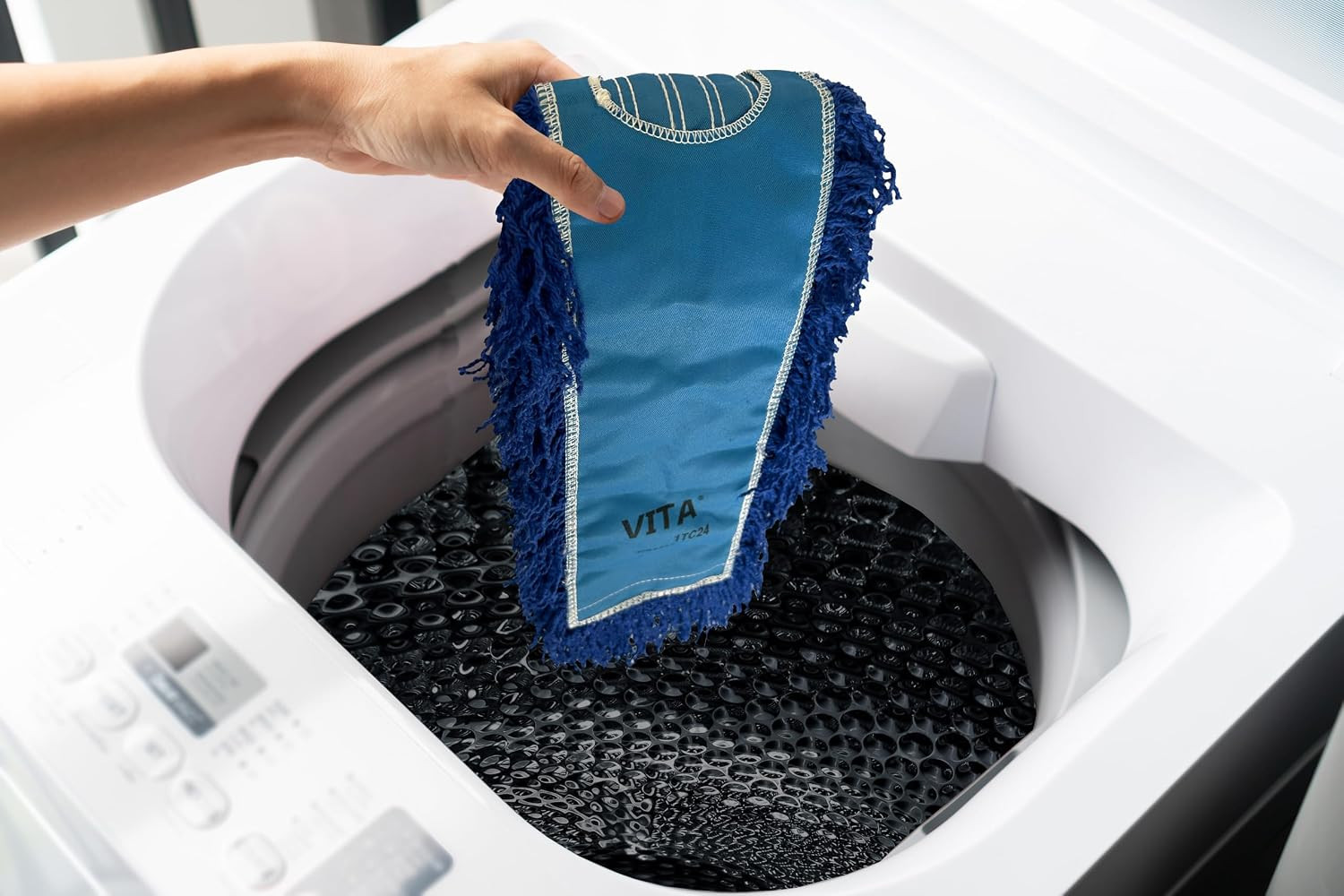 Industrial Dust Mop Kit – Includes 60 Inch Blue Twisted Closed Loop Mop Head, Wo