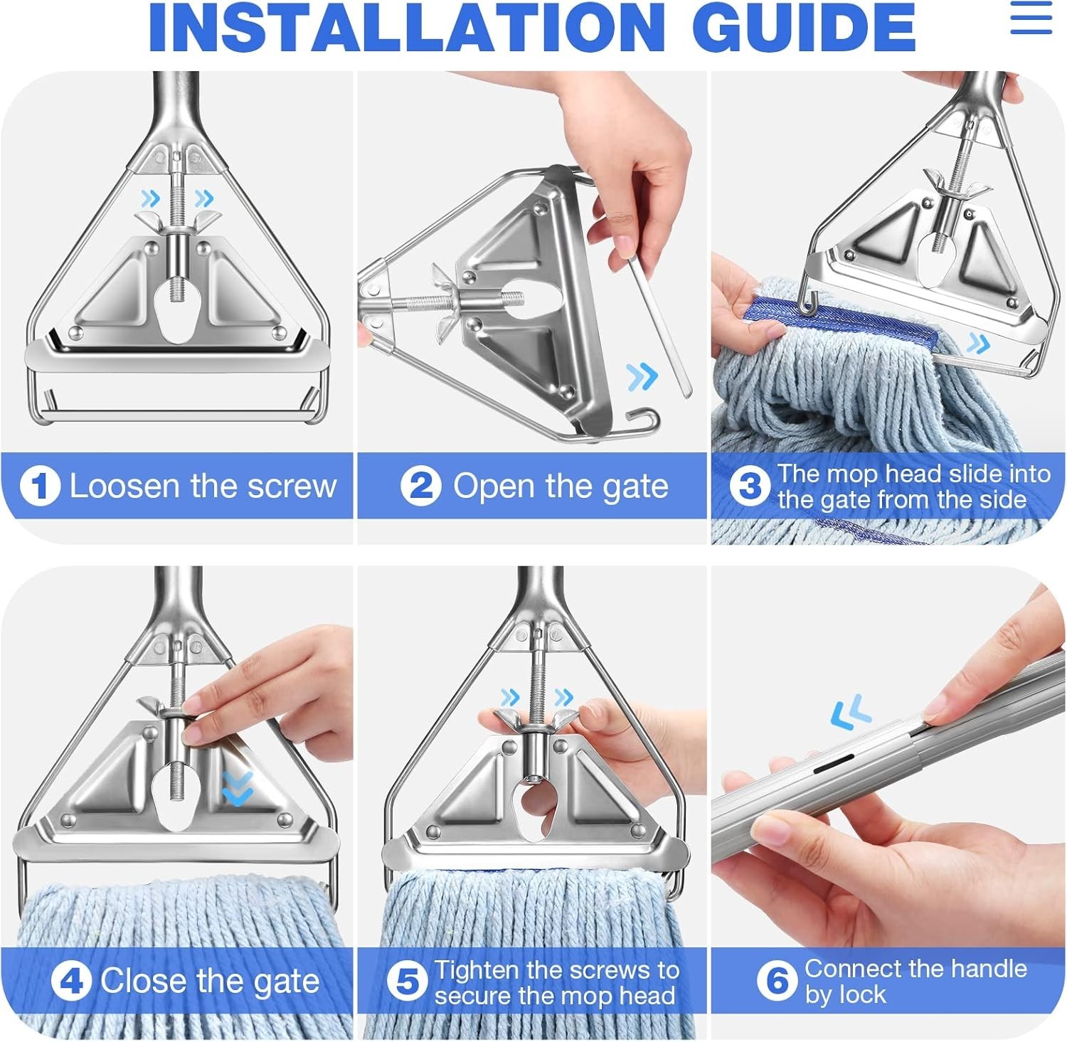String Mop Heavy Duty for Floor Cleaning- Industrial Commercial Wet Mop with 59i