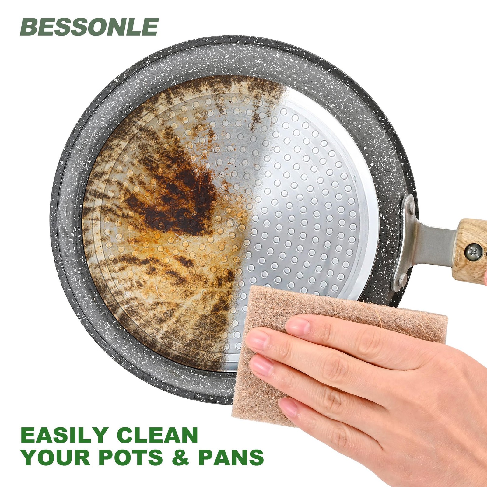 24 PCS Natural Scouring Pads Heavy Duty Dish Scrubbing Sisal Fiber Sponge