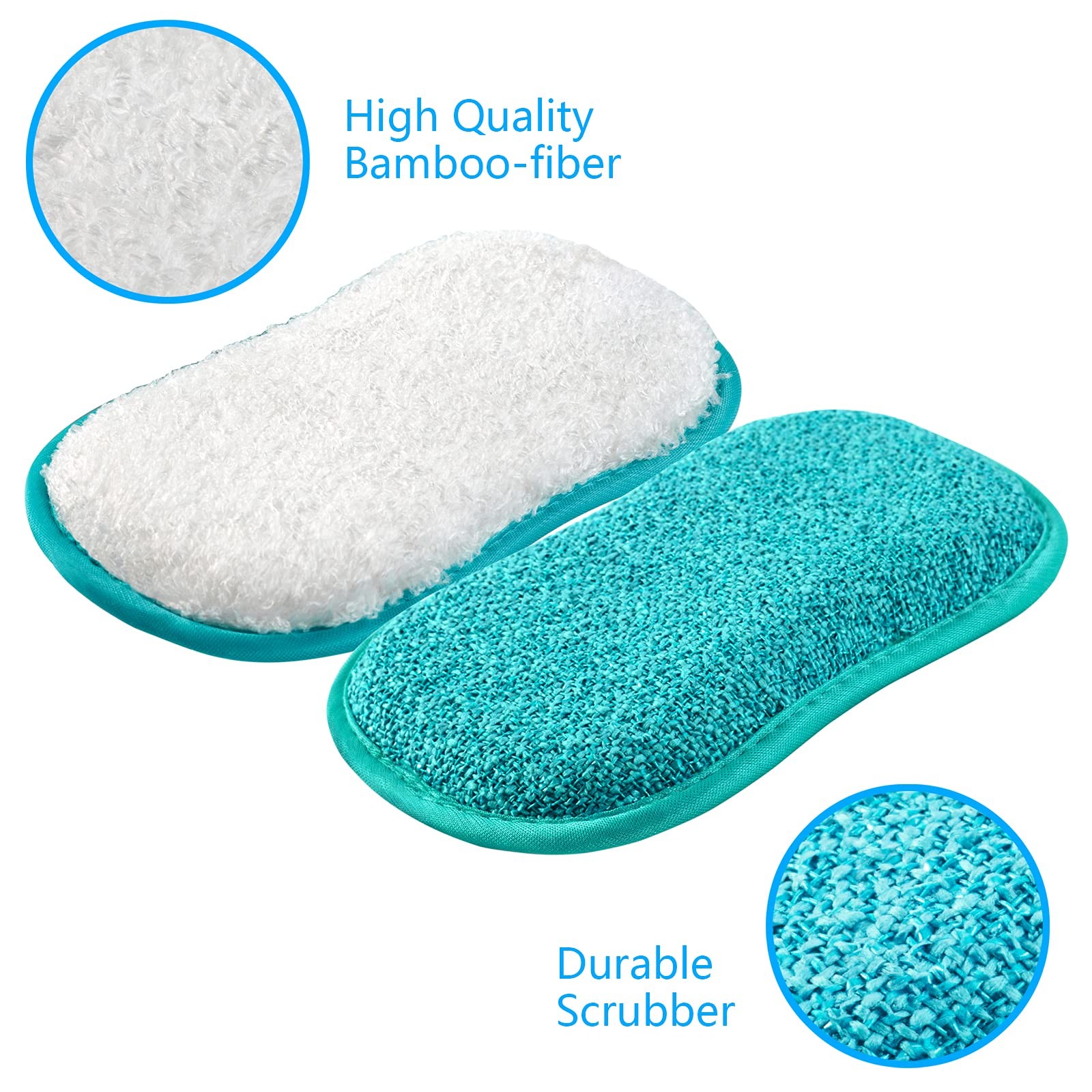Kitchen Dish Sponge Scrubber Non Scratch Dishcloth No Odor Reusable Washable Mul