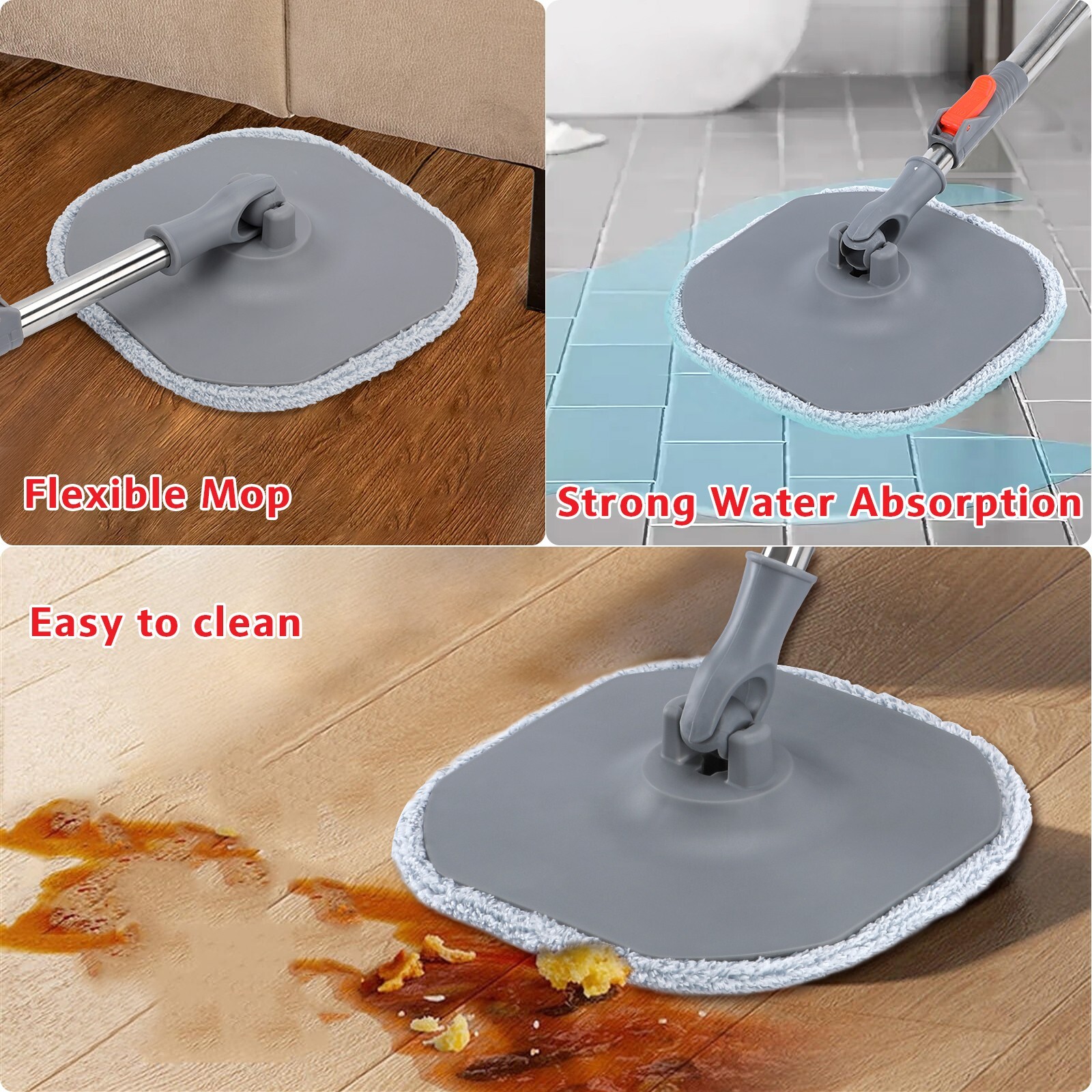 Spin Mop and Bucket System Set, Dirty Clean Water Separation System 360° Rotate