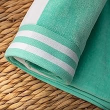 Superior Oversized Beach Towel, Turquoise (Set of 2)