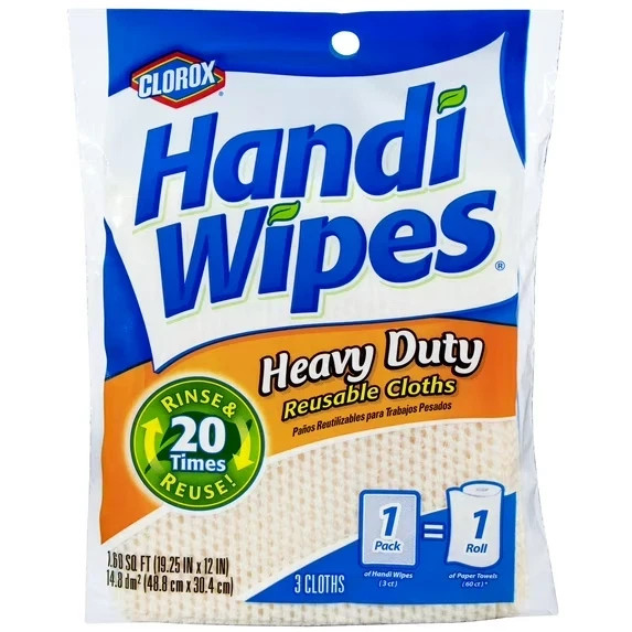 NEW HEAVY DUTY HANDY CLOTHS MULTIPURPOSE CLEANING TOWELS 4 PKS/12 BEIGE