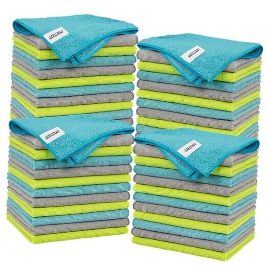 Microfiber Cleaning Cloth – Pack of 48, Multi 48PK 3 Colors Assorted