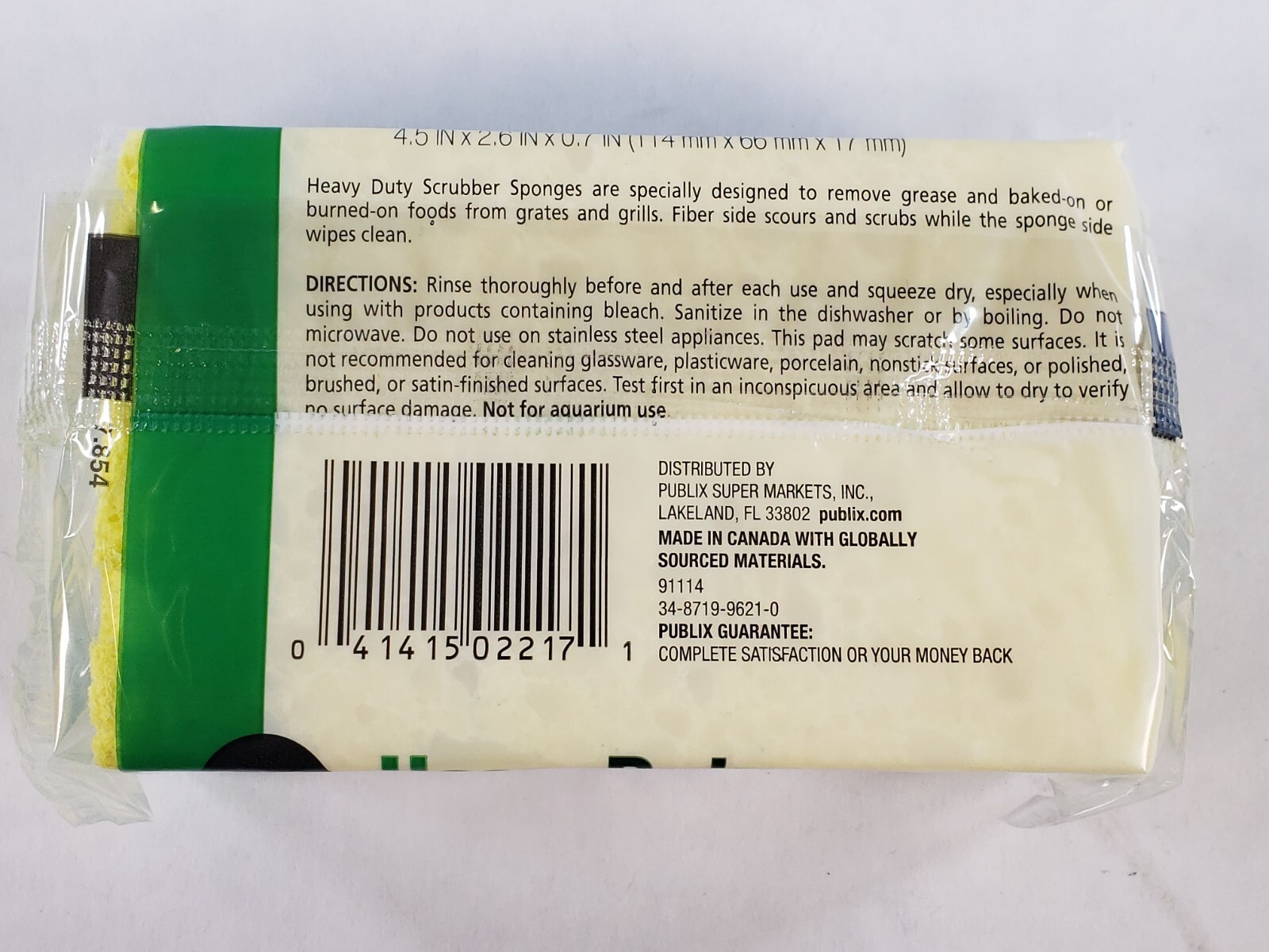 LOT OF 72 Publix Heavy Duty Scrub Sponges 4.5″ X 2.6″ X 0.7″ 6 Boxes