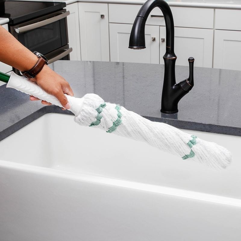 Cotton Blend Twist Mop Easy Wring Machine Washable Grip Ratchet Durable New