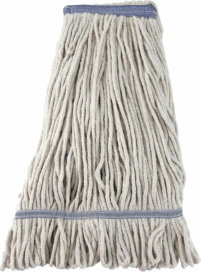 Winco MOP-24WC 24 oz Cotton Yarn Blend Cut End Mop Head – White