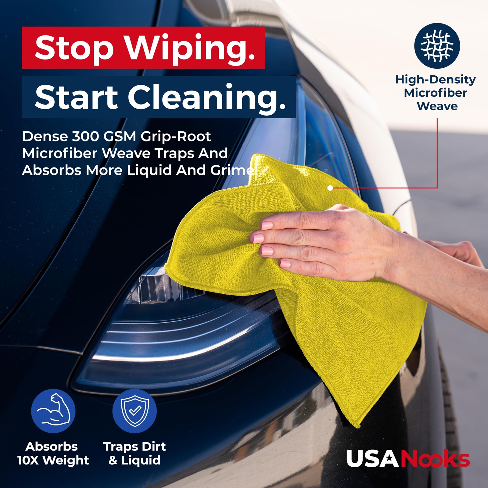 “12 Microfiber Cleaning Cloths – Ultra Absorbent, Streak-Free, 1200 Washes”