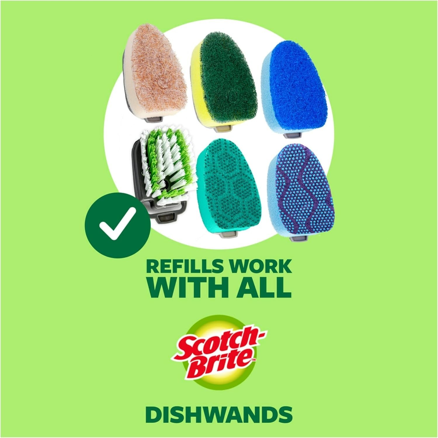 Non-Scratch Dishwand, Scrubber for Cleaning Kitchen, Bathroom, and