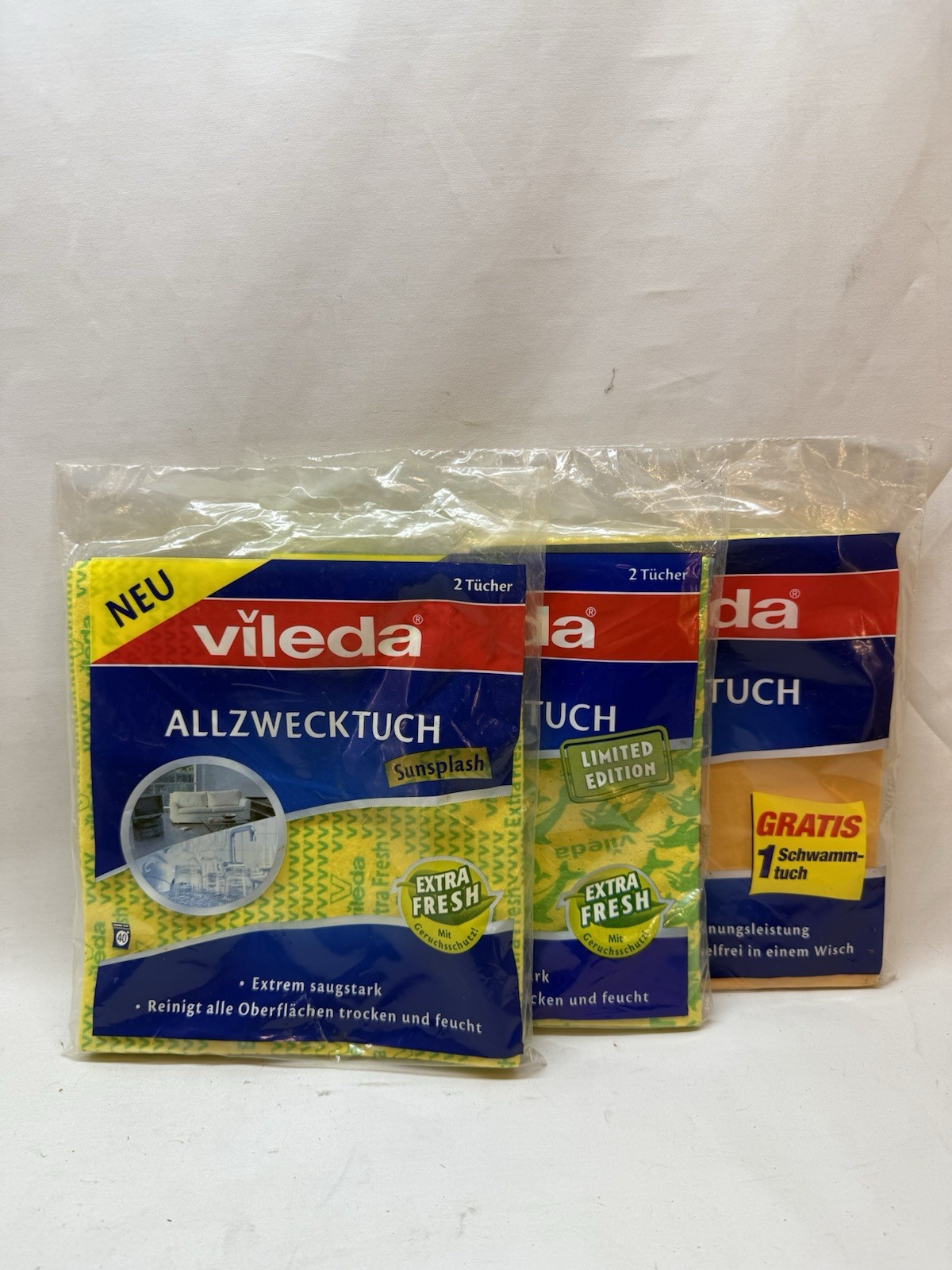 3- 2 Pk Vileda Window Cleaning Cloth Made in West Germany BRAND NEW (6 Total)