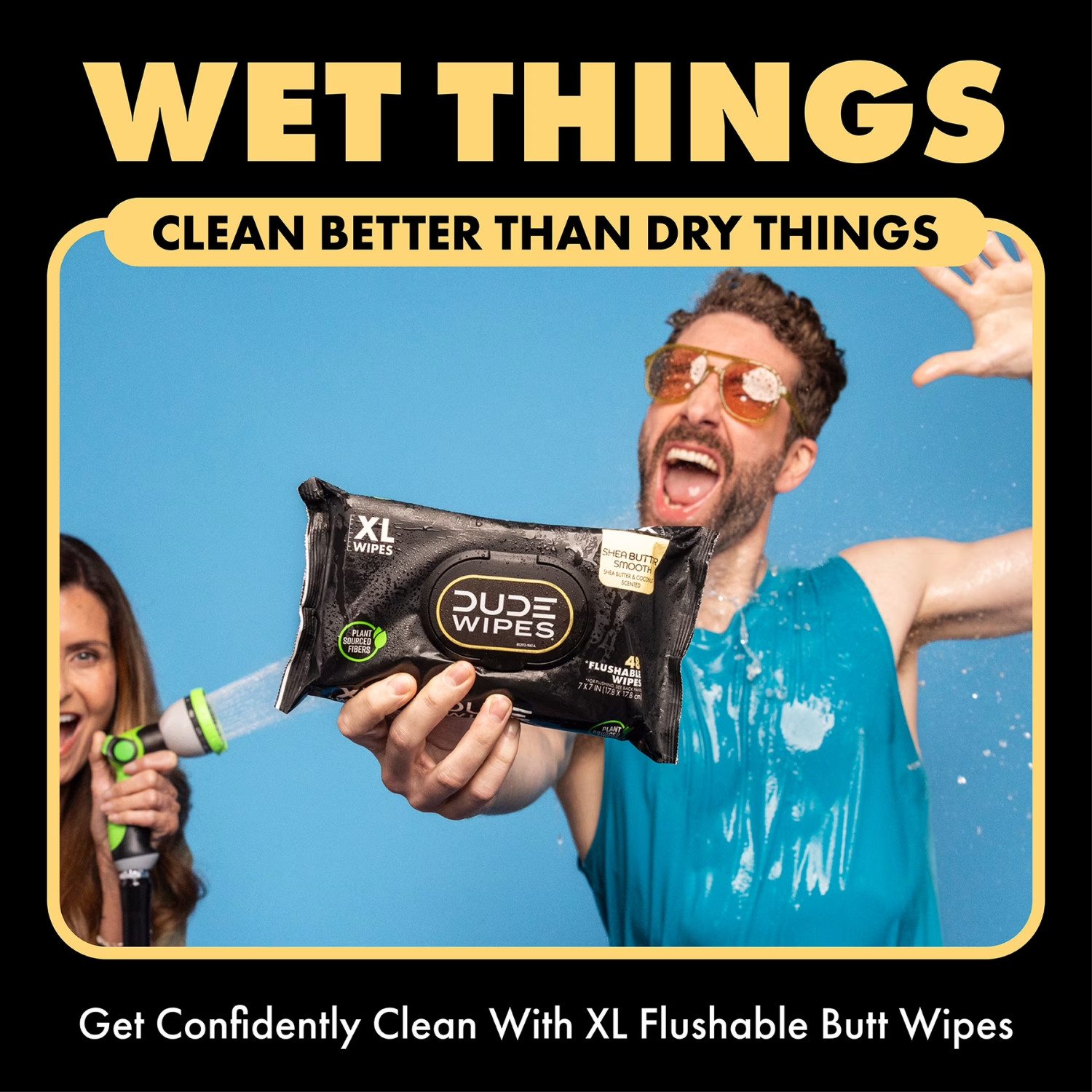 DUDE Wipes Shea Butter Flushable Wet Wipes 240Ct – Extra Large, Septic Safe