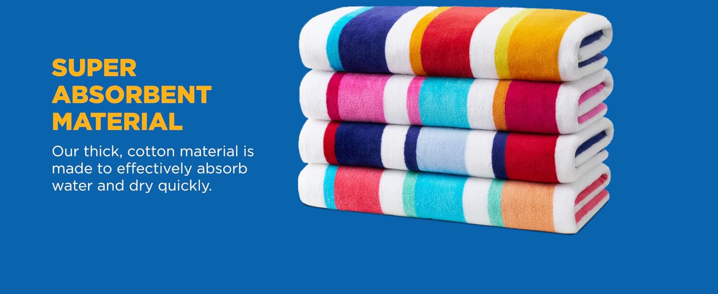 Ben Kaufman Joey Velour Colored Classic Multi-Color Stripe Beach & Pool Towel –