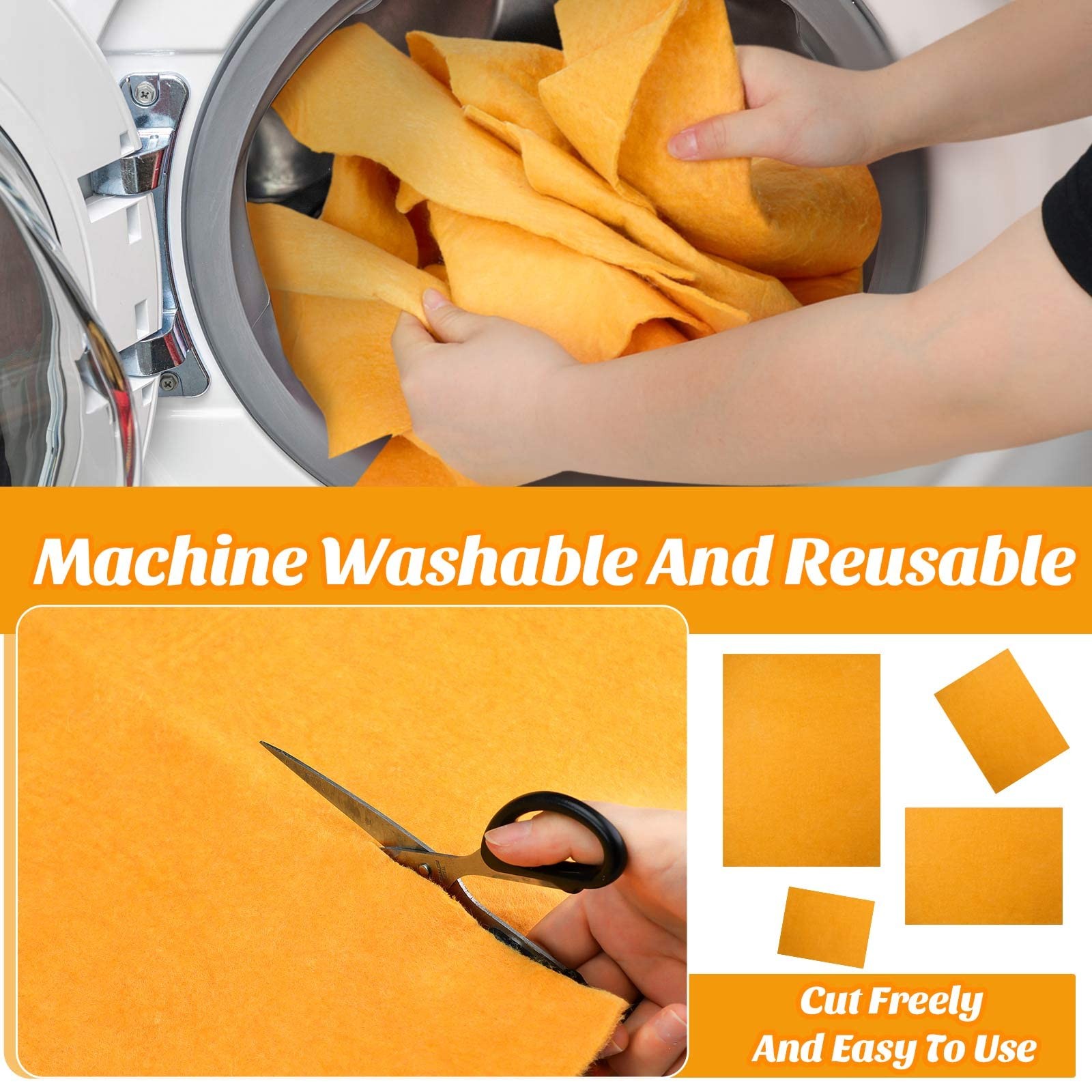 10 PCS 20×27 Inch Orange Shammy Cloths Absorbent Chamois Towel Car Drying Pad