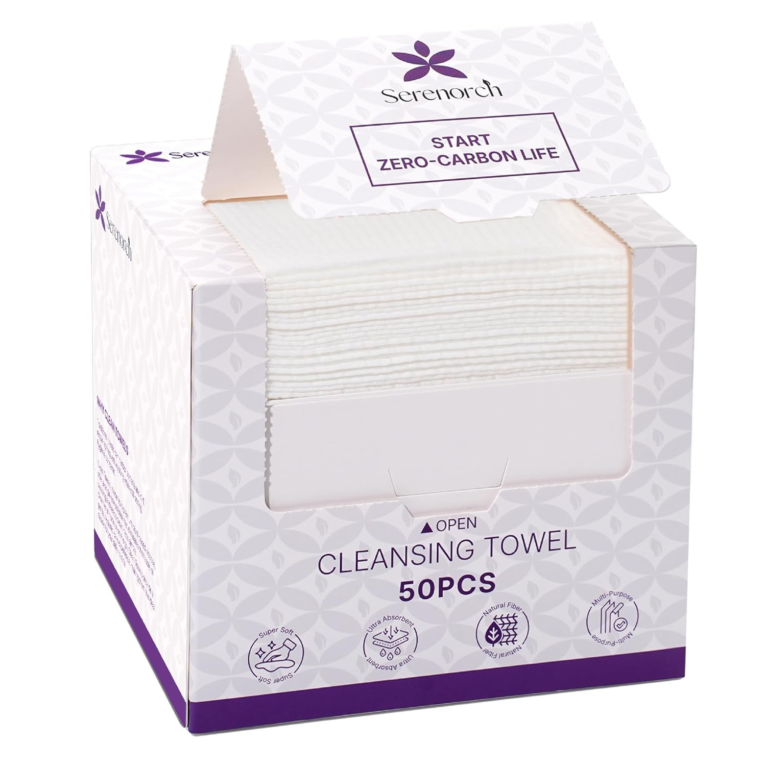 Disposable Face Towels XL, 50 Count | 10″ X 12″ Ultra Thick Facial Cleansing Clo