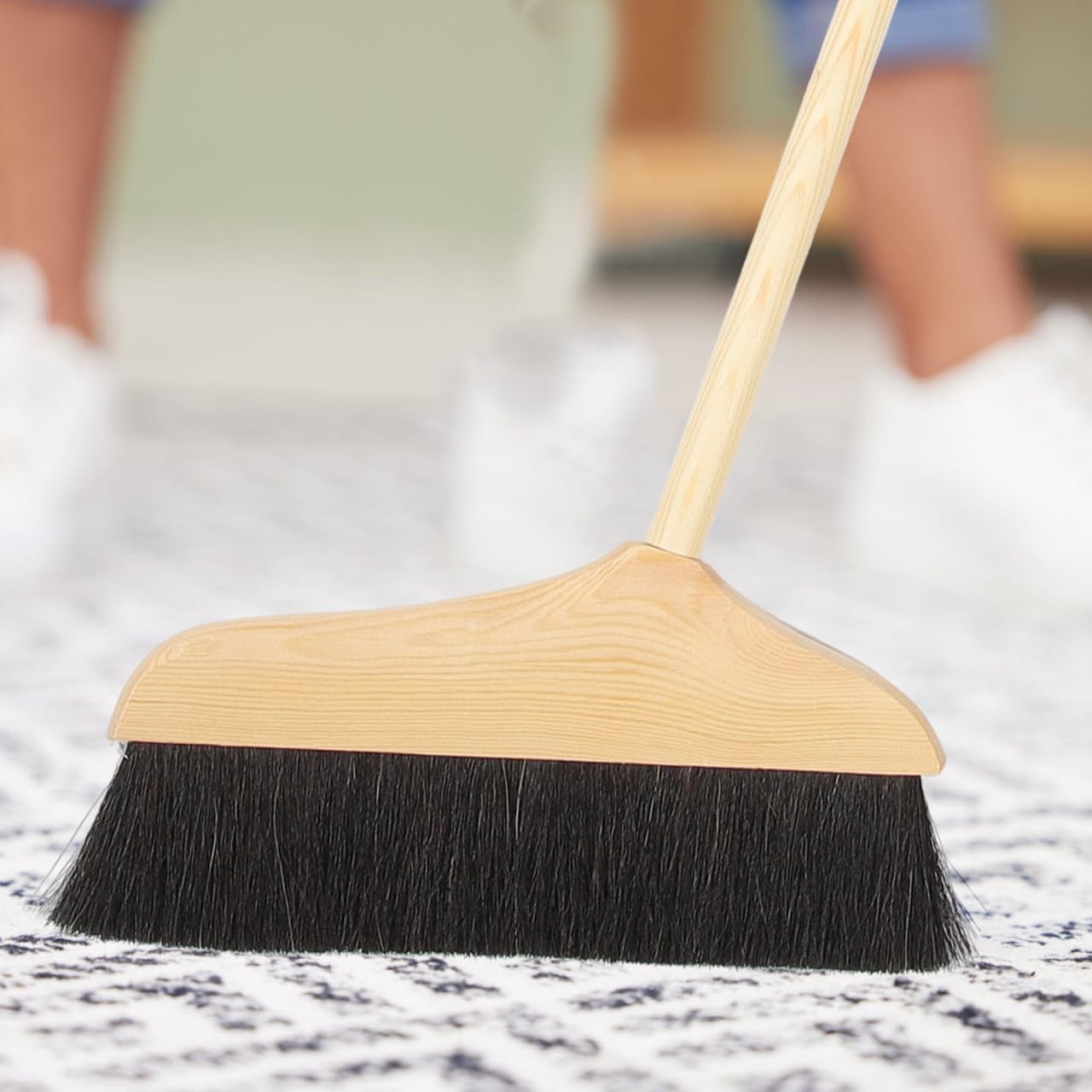 Horsehair Broom, Horsehair Broom or Wood Floors Indoor Broom Soft Bristle