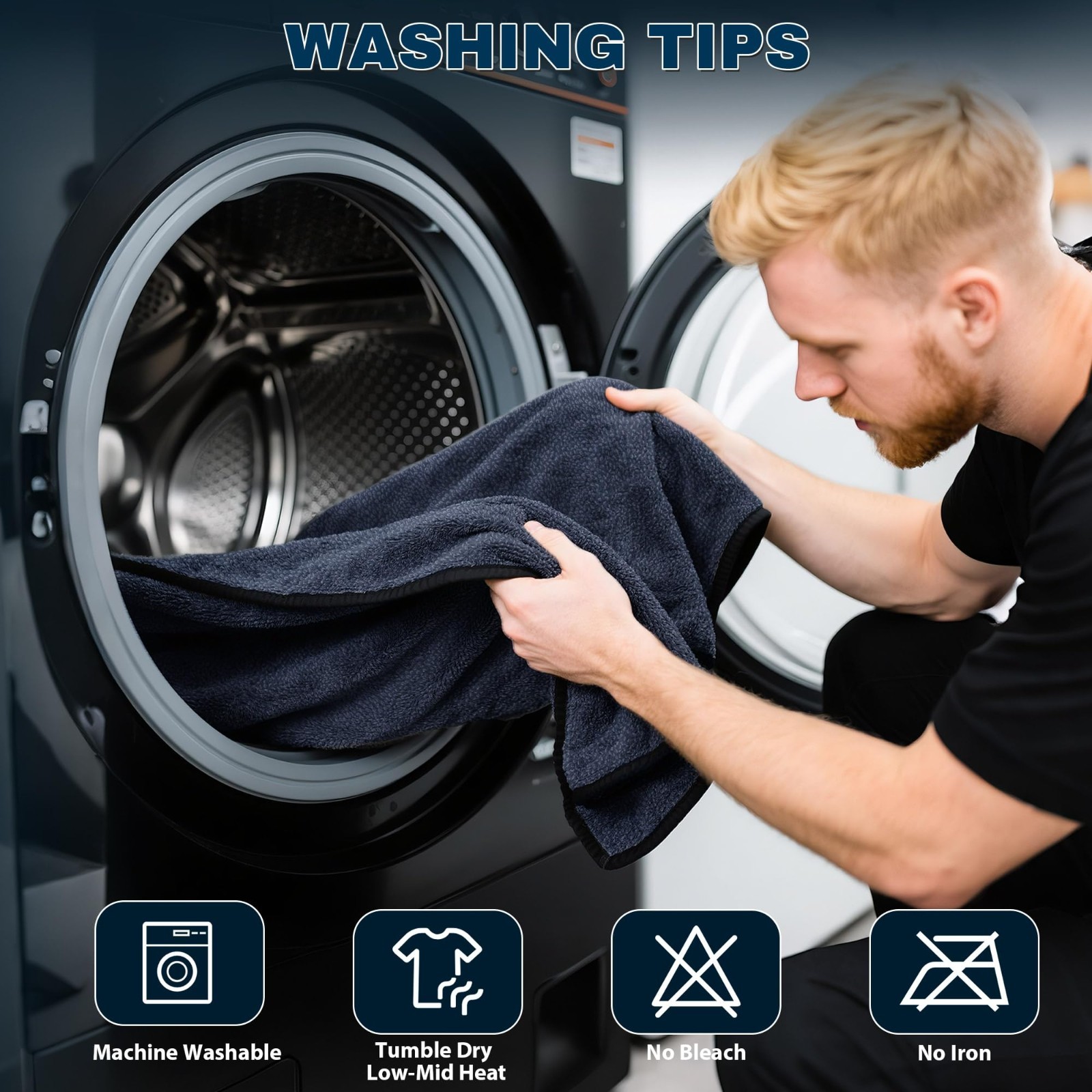 4PC Microfiber Car Drying Towel Kit 36×24 Professional Detailing Cleaning Cloth