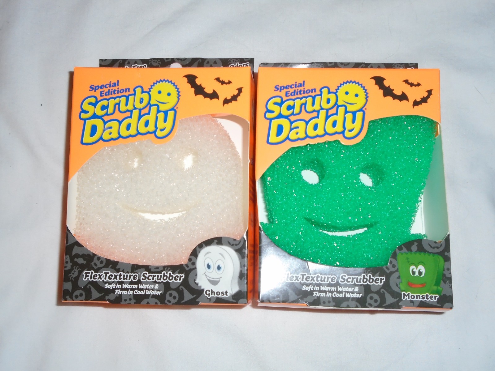 Set of 2 Scrub Daddy Halloween Limited Edition Scrubbers – Monster & Ghost – NEW