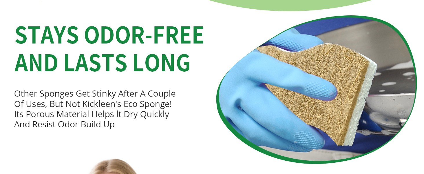 9 Pack Biodegradable Natural Kitchen Sponge – Compostable Cellulose and Coconut