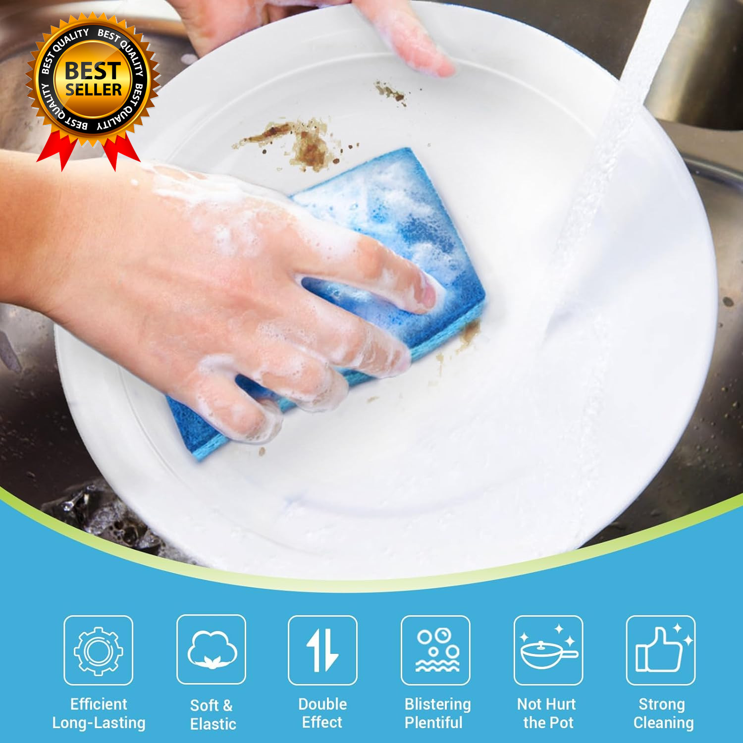 Non Scratch Scrub Sponge 24Count Sponges for Dishes Sponges Kitchen Cleaning
