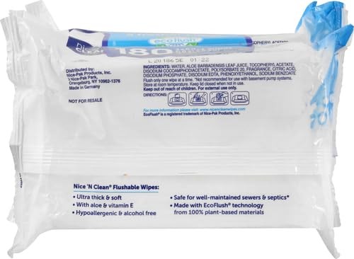 Nice ‘N Clean Nice N Clean Adult Flushable Wipes 3 X 60 Count Personal